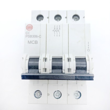 Wylex PSB306-C White Clip C6 6A 6 Amp 3 Pole Phase MCB Circuit Breaker Type C